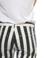 Black and white striped cropped jeans Retail price $930 Size 40