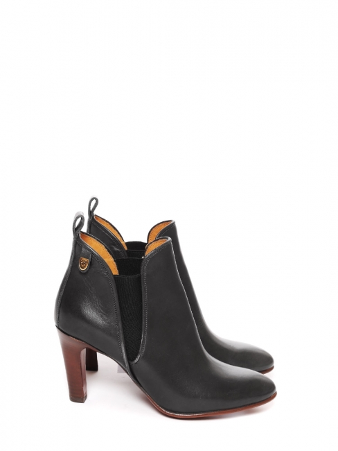 Bottines à talon PIPER low boots en cuir noir Px boutique 640€ Taille 36,5