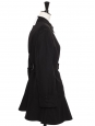 PRADA Black nylon belted trench flared cut Retail price 2700€ Size 36