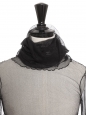 Long-sleeved turtleneck top in black tulle
