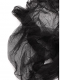 Long-sleeved turtleneck top in black tulle