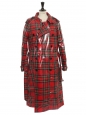 long waterproof trench coat tartan print red green blue Retail price 2200€ Size L