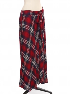 Tartan print long skirt red blue white Retail price €170 Size XS