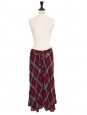Jupe longue imprimé écossais rouge bleu blanc Prix boutique 170€ Taille XS