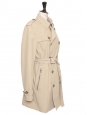 Beige canvas belted double breasted trench coat Retail price €650 Size M