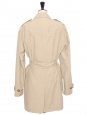 Beige canvas belted double breasted trench coat Retail price €650 Size M