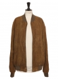 Camel brown suede bombers jacket Retail price €9500 Size 52