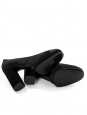 Round-toe platform pumps in black suede and satin Retail price 1100€Size 42
