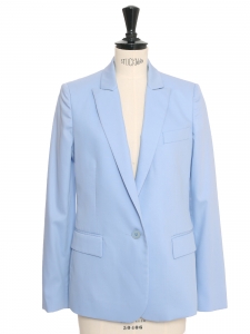 Light blue wool classic blazer jacket Retail price €1050 Size XS