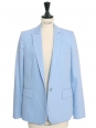 Veste blazer classique en laine bleu clair Px boutique 1050€ Taille XS