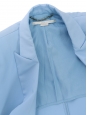 Veste blazer classique en laine bleu clair Px boutique 1050€ Taille XS