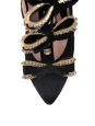Escarpins bijoux en suede noir et noeud cristal Px boutique $1290 Taille 40
