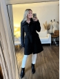 Black belted quilted coat Retail price 1100€ Size 36