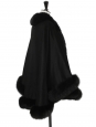 Black fur and cashmere wool cape coat Retail price €900