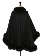 Black fur and cashmere wool cape coat Retail price €900