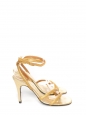 Gold leather heel sandals with ankle strap NEW Retail price €700 Size 40