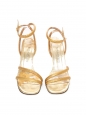 Gold leather heel sandals with ankle strap NEW Retail price €700 Size 40