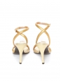 Sandales à talon et bride cheville en cuir doré Prix boutique 700€ Taille 38