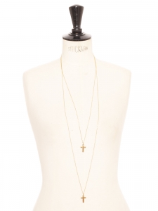 Silver vermeil cross pendant necklace (silver gilded with fine gold)