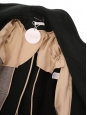 Manteau long ceinturé en laine épaisse vert foncé, noir et gris Prix boutique 2800€ Taille 34/36