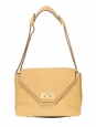 SALLY Honey yellow grained leather shoulder bag and gold chain Retail price €1710