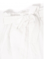 Pantalon taille haute ceinturée en voile de lin blanc Prix boutique Taille 34/36