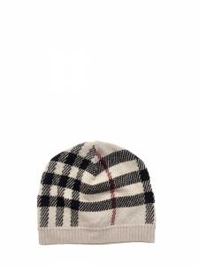 Red, black and beige plaid print wool hat Retail price €250
