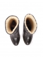Black leather and white shearling wedge heel boots Retail 1000€ Size 36