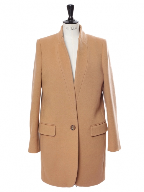Manteau veste BRYCE en laine mélangée camel Prix boutique 1095€ Taille 36