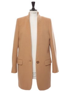 BRYCE camel brown melton wool blend coat Retail price €1095 Size 40