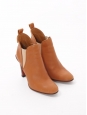 PIPER Tan leather heeled ankle boots Retail price €640 Size 36