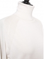 Cream white virgin wool and silk turtleneck sweater Retail price €700 Size 36