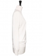 Cream white virgin wool and silk turtleneck sweater Retail price €700 Size 36