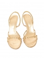 Gold braided leather stiletto heel sandals Retail price 650€ Size 41