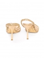 Sandales à talon stiletto en cuir doré bride tressée Prix boutique 650€ Taille 41