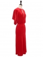 Obie short-sleeved cinched red velvet dress Retail price €220 Size XS
