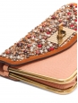 SALLY Gold and silver Swarovski crystal-embellished pink and red leather clutch bag Retail price €2700