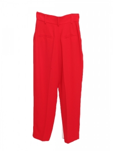Pantalon taille haute en crêpe rouge vif Prix boutique 235€ Taille 34