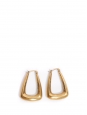 Boucles d'oreille créoles rectangulaire en laiton doré et charmes Prix boutique 470€
