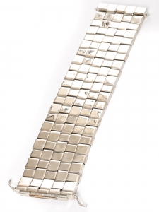 TILLY Silver woven squares cuff bracelet Retail price €420 Size S/M