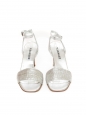 Silver leather sandals with ankle strap Retail price €595 Size 35.5