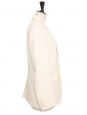 Classic ivory white linen and cotton blazer jacket Retail price €1600 Size XS to M