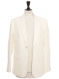 Classic ivory white linen and cotton blazer jacket Retail price €1600 Size XS to M