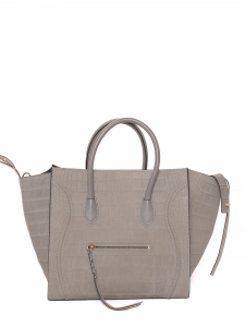 Light grey croco effect leather Medium LUGGAGE PHANTOM handbag Retail price €2600