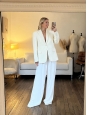 Veste blazer classique un bouton en lin et coton blanc ivoire Px boutique 1600€ Taille 34 à 38