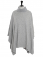 WYSS CACHEMIRE Light grey cashmere wool knit poncho sweater Retail price €470
