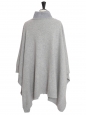 WYSS CACHEMIRE Poncho pull en maille jersey laine de cachemire gris clair Prix boutique 470€