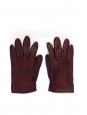 CC signature embroidered burgundy red lambskin leather gloves Retail price €750 Size 7.5