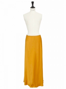 Amber yellow satin maxi skirt Retail price €130 Size XS