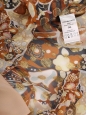 CHLOE Long-sleeved silk blouse in beige camel floral pattern and gold lamé Retail price €1290 Size 36